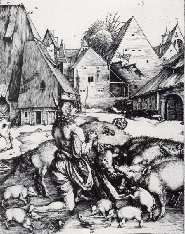Albrecht Durer The Prodigal Son Amid the Swine oil painting image
